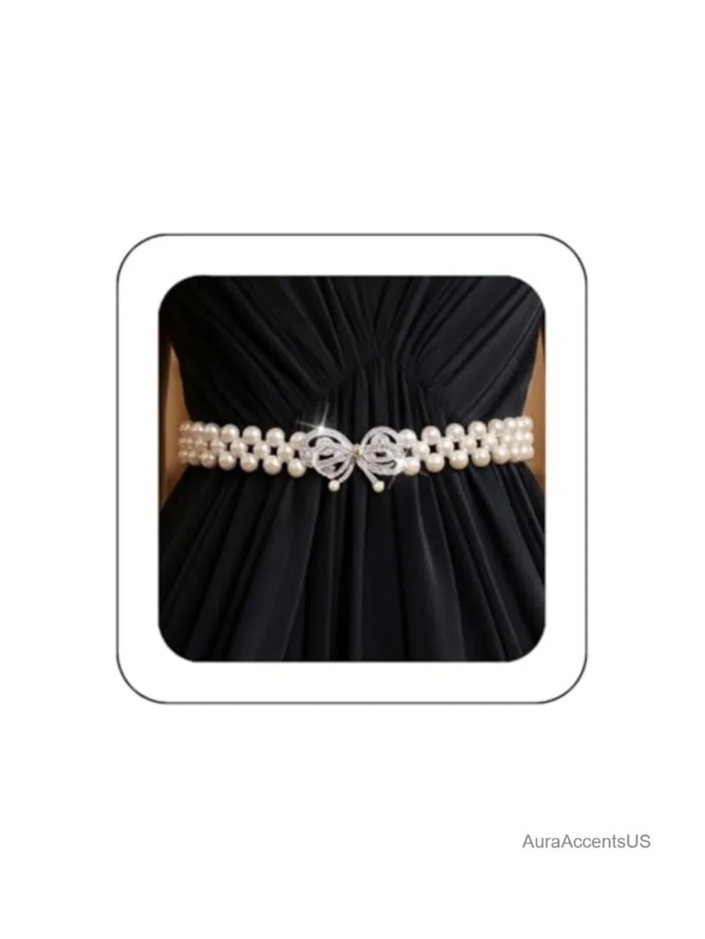 Pearl Bridal Belt Wedding Dress Accessory Elastic Waist Belt Rhinestone